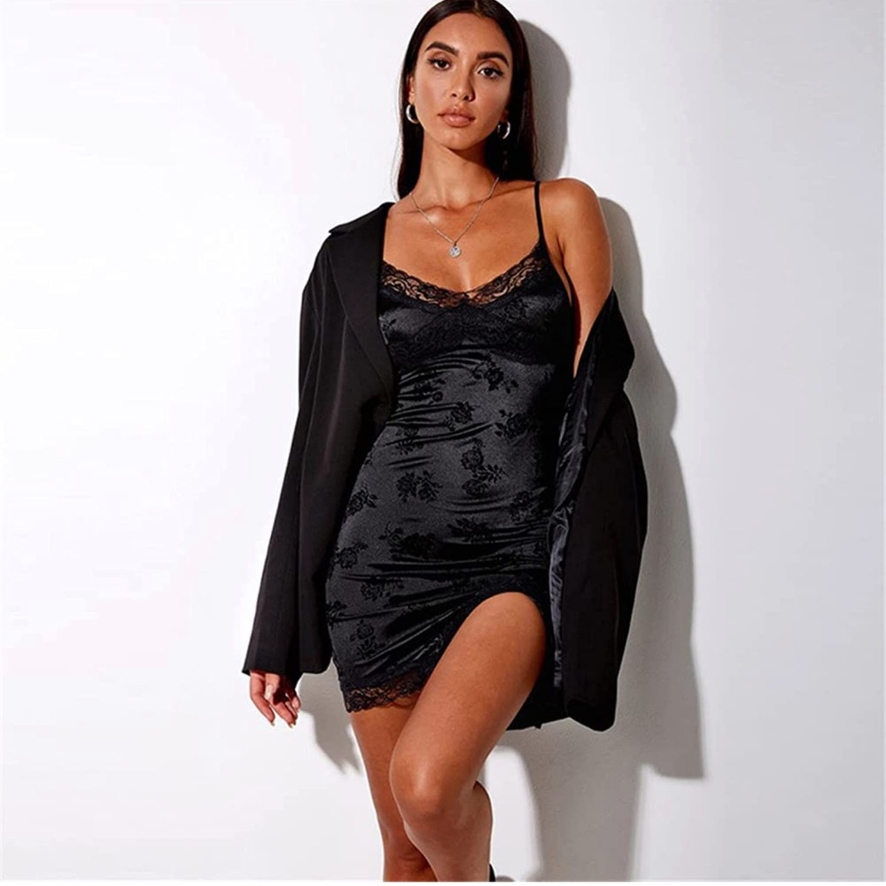 Velvet and silk dress